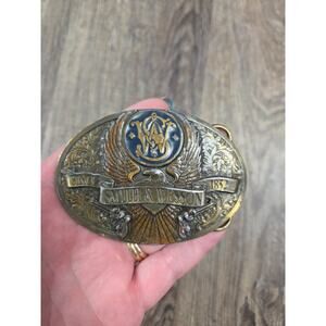 Vintage Smith & Wesson Since 1852 Solid Brass Belt Buckle